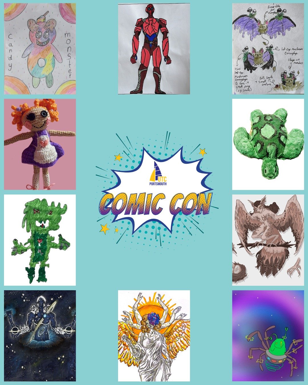 We are delighted to announce our UTC Portsmouth Comic Con winners!

Last term, we ran two competitions open to school and college aged students: our Creature Creation competition and Short Story competition.

We were so impressed by the quality of th