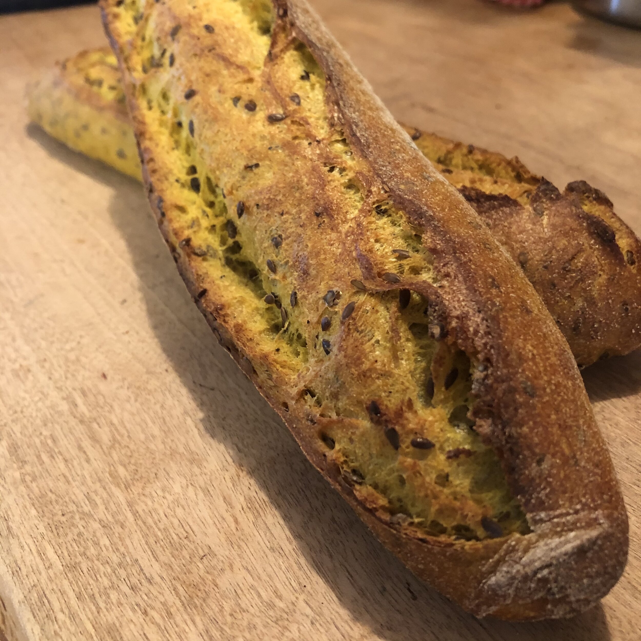 Baguettine Curcuma, poivre et lins