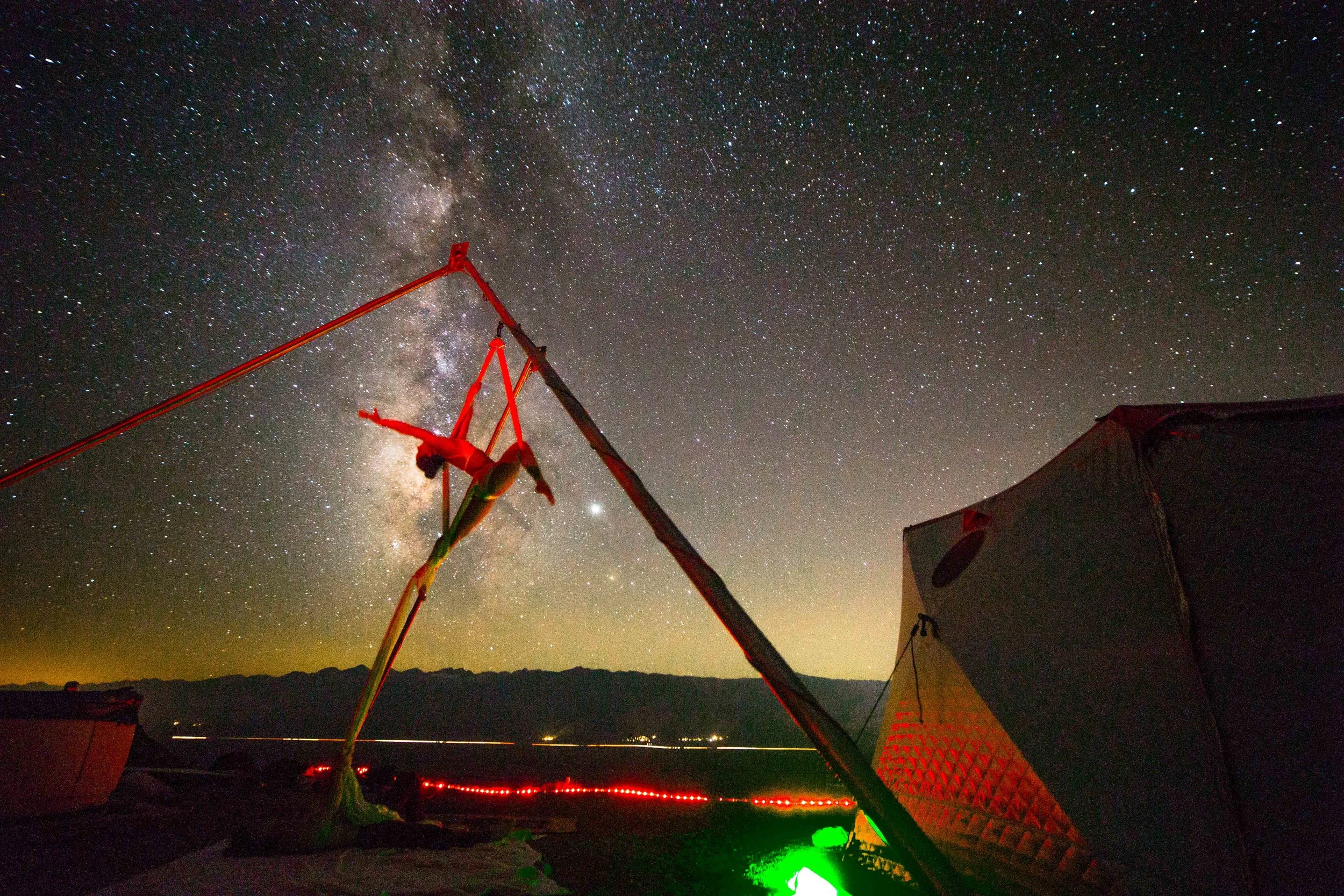 High resolution digital pictures included of you on the silks under the stars are provided