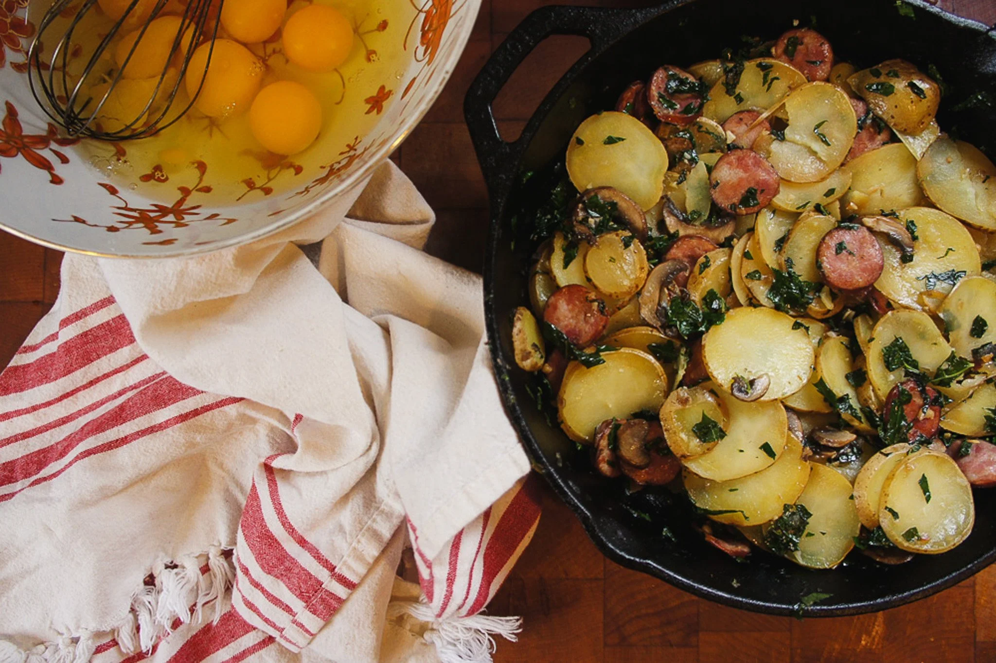 Skillet Potatoes and Sausage, 2013