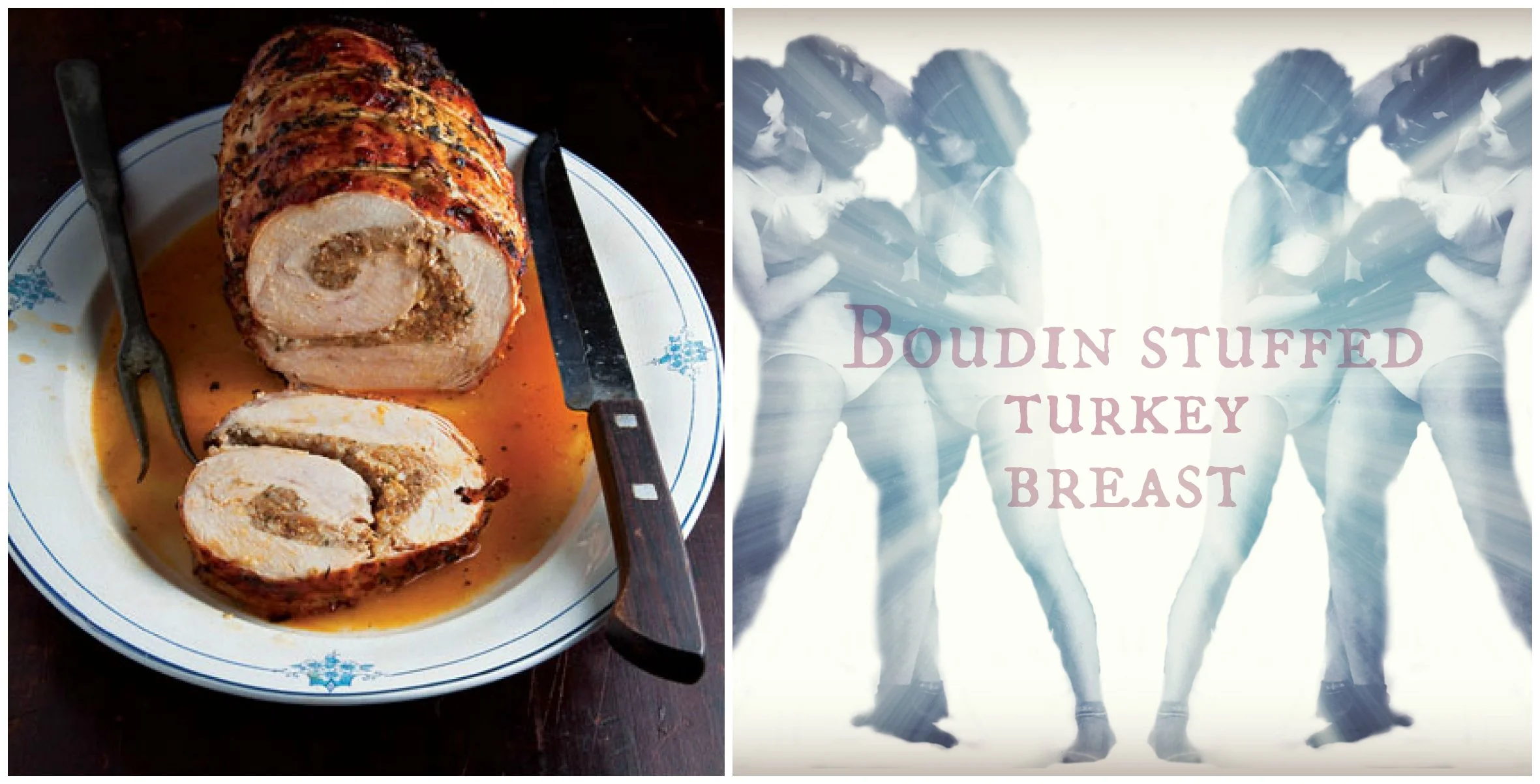 oxing-girls collage from More Salt, More Acid, combining vintage female boxing imagery, found photography, and dark humor as part of Cochon Butcher’s 2015 holiday zine visual language.