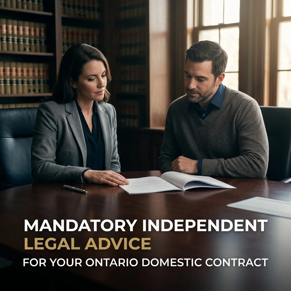 Why Independent Legal Advice (ILA) is Mandatory for Your Ontario Domestic Contract