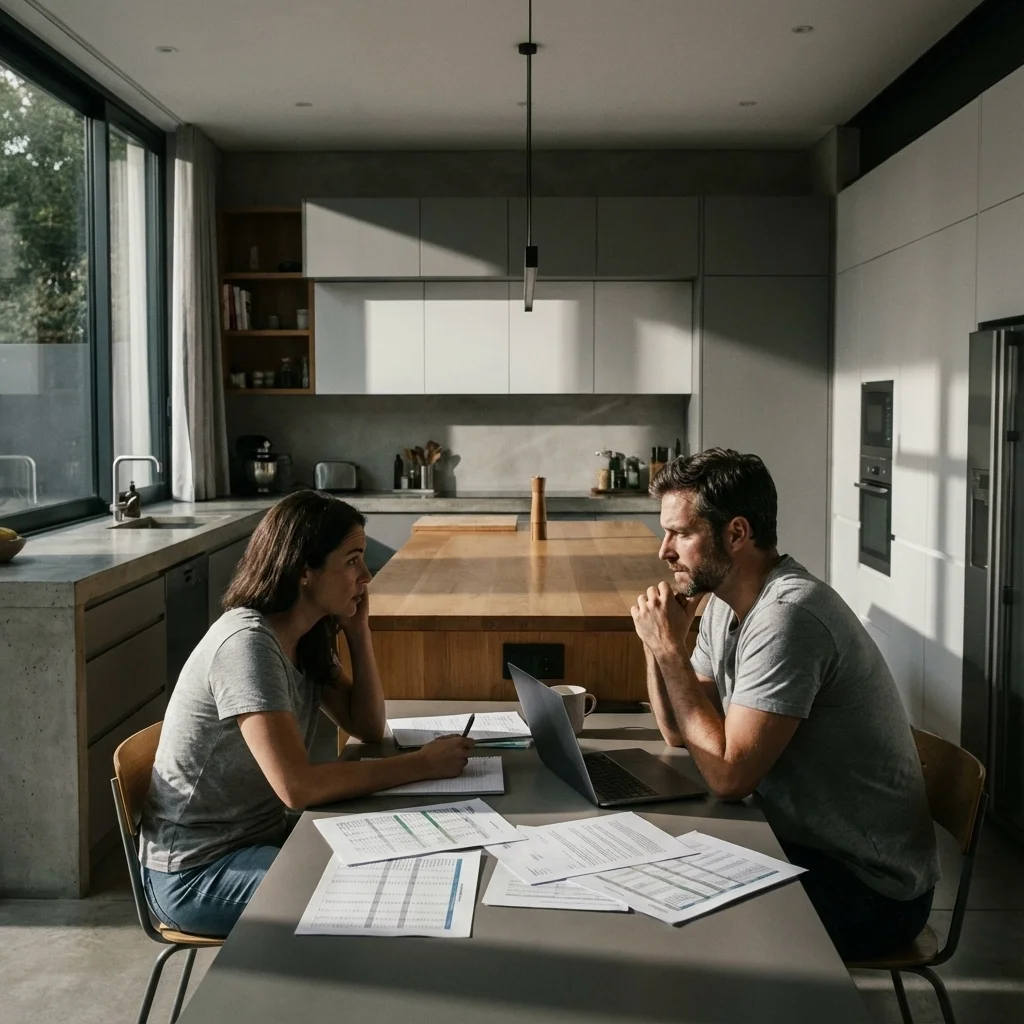 Separation agreement document with two hands dividing papers, symbolizing the end of a marital relationship in Ontario