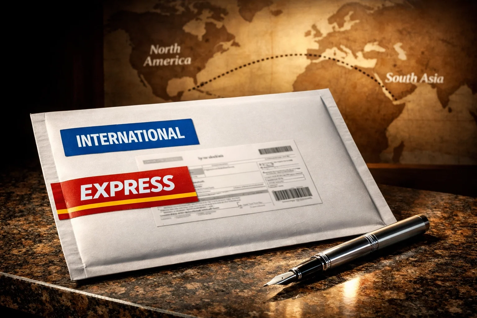 Hague Convention service documents being prepared for international delivery to a spouse in India by an Ontario divorce lawyer.