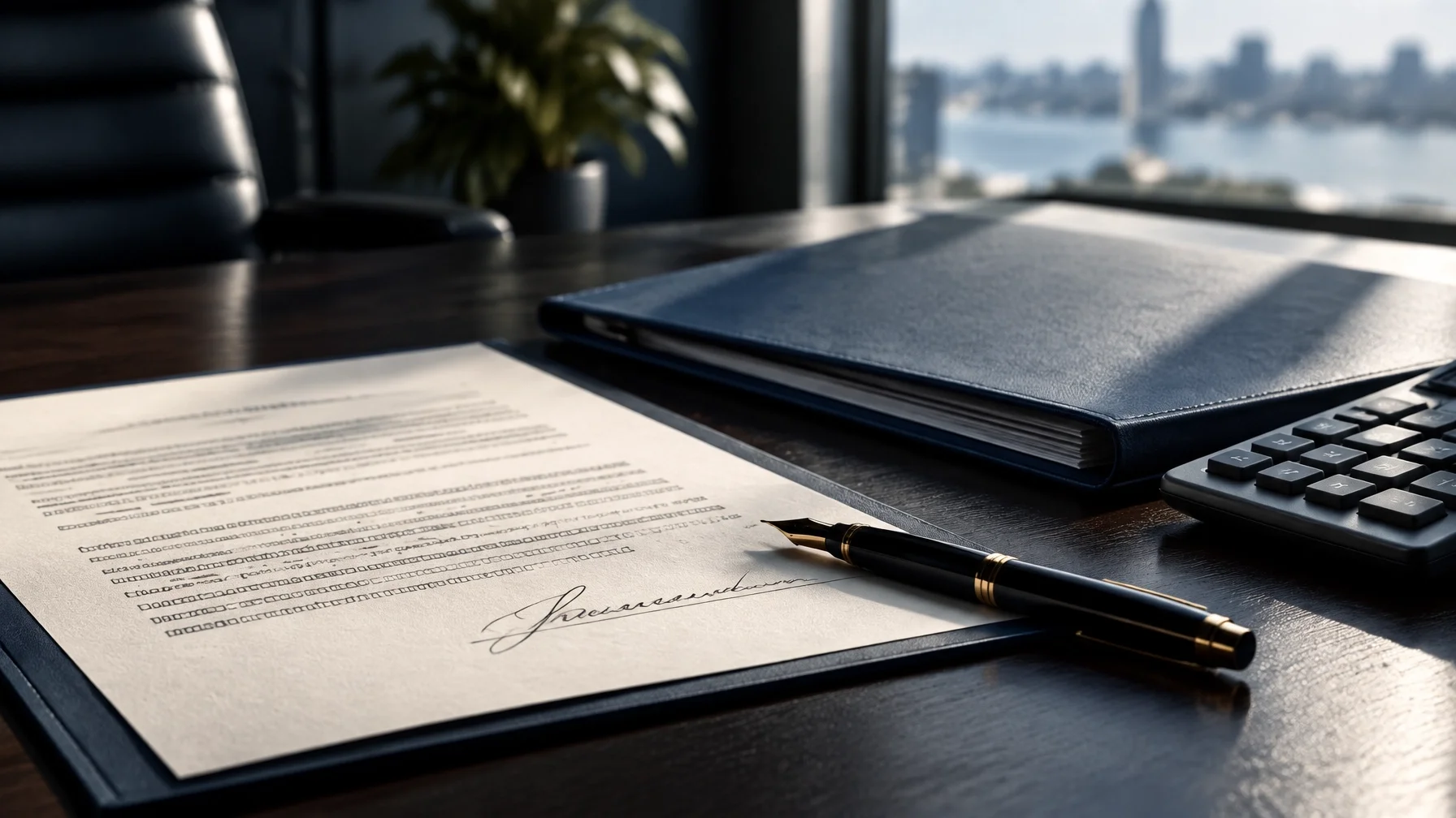 Separation agreement, life-insurance folder and financial documents on a legal office desk at OMNI LAW GROUP in Orangeville