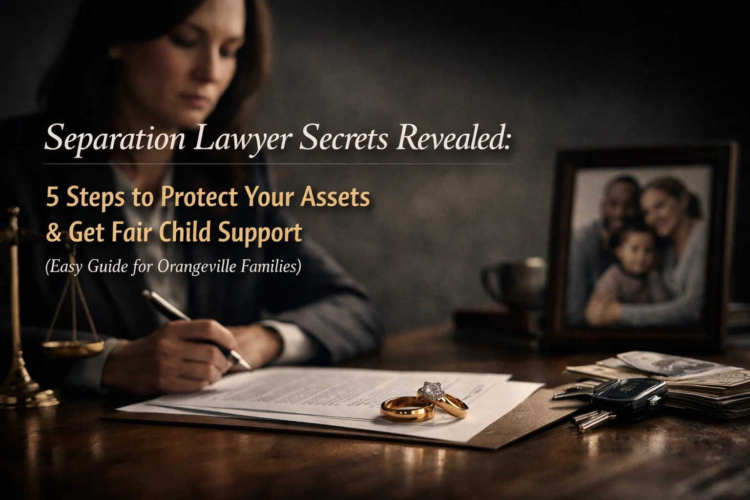 A clear, organized workspace with legal documents, representing a fresh start after separation