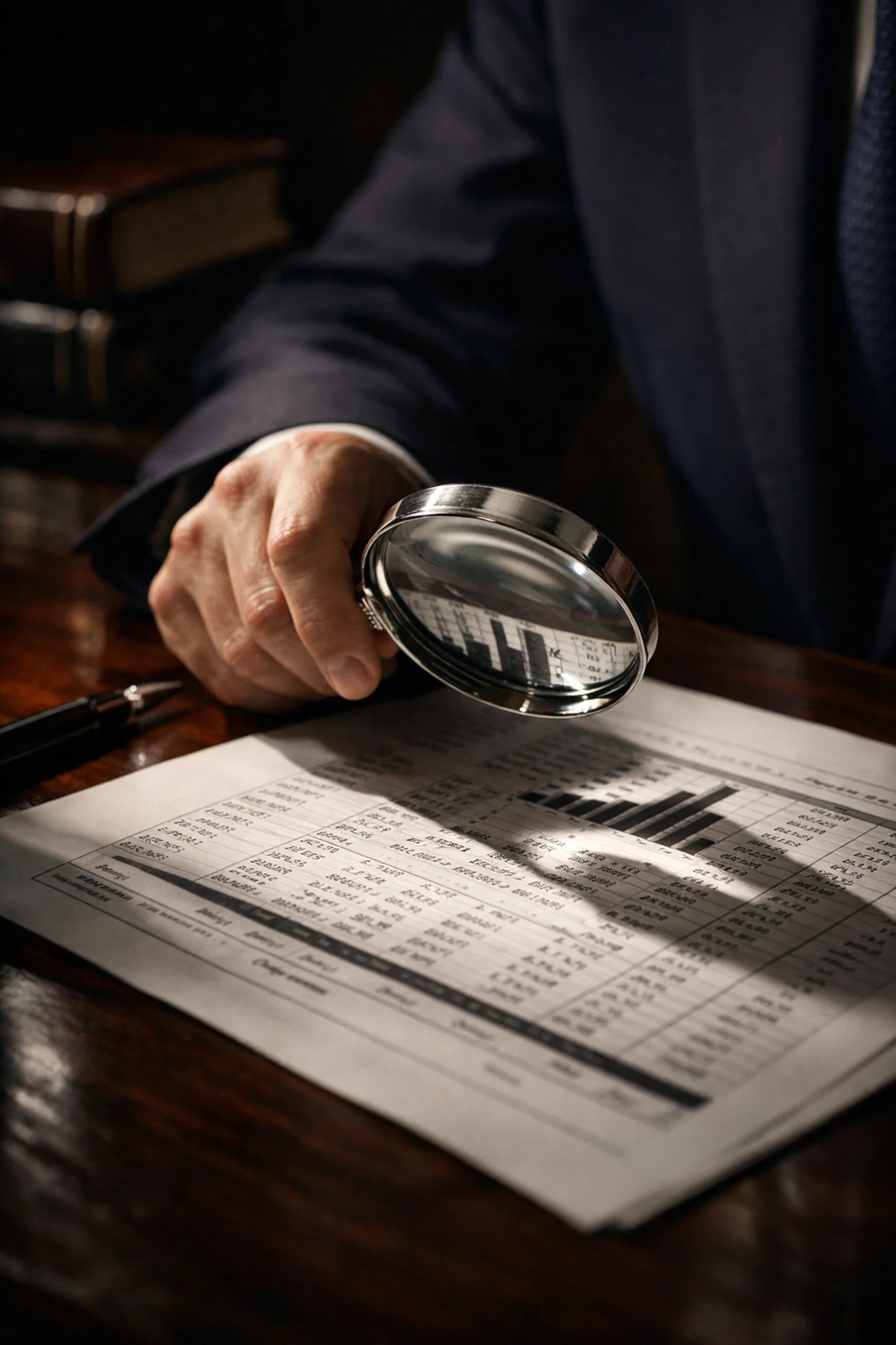 Brampton Family Lawyer scrutinizing financial documents to calculate child support for self-employed spouses.