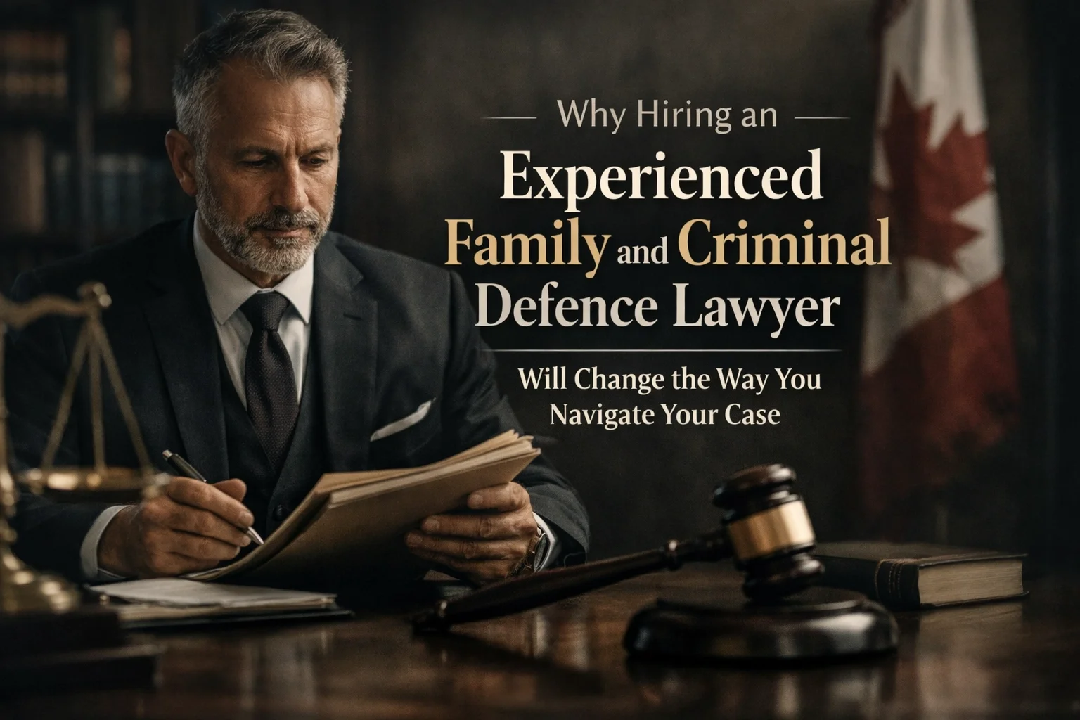 Experienced Brampton Family Lawyer and Criminal Defence Lawyer coordinating a unified legal strategy for complex cases.