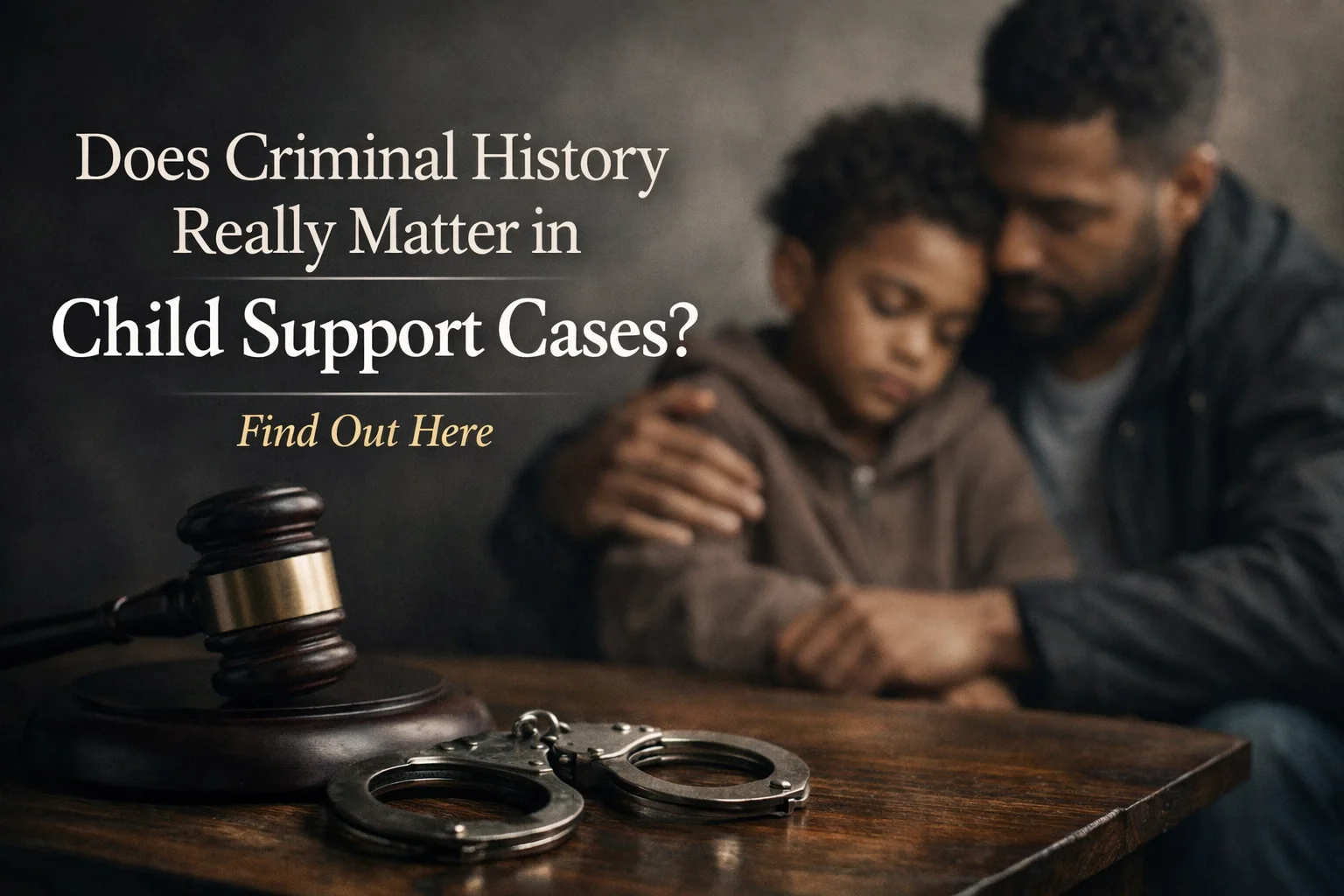 A conceptual image showing the intersection of family law and criminal law in a professional setting.