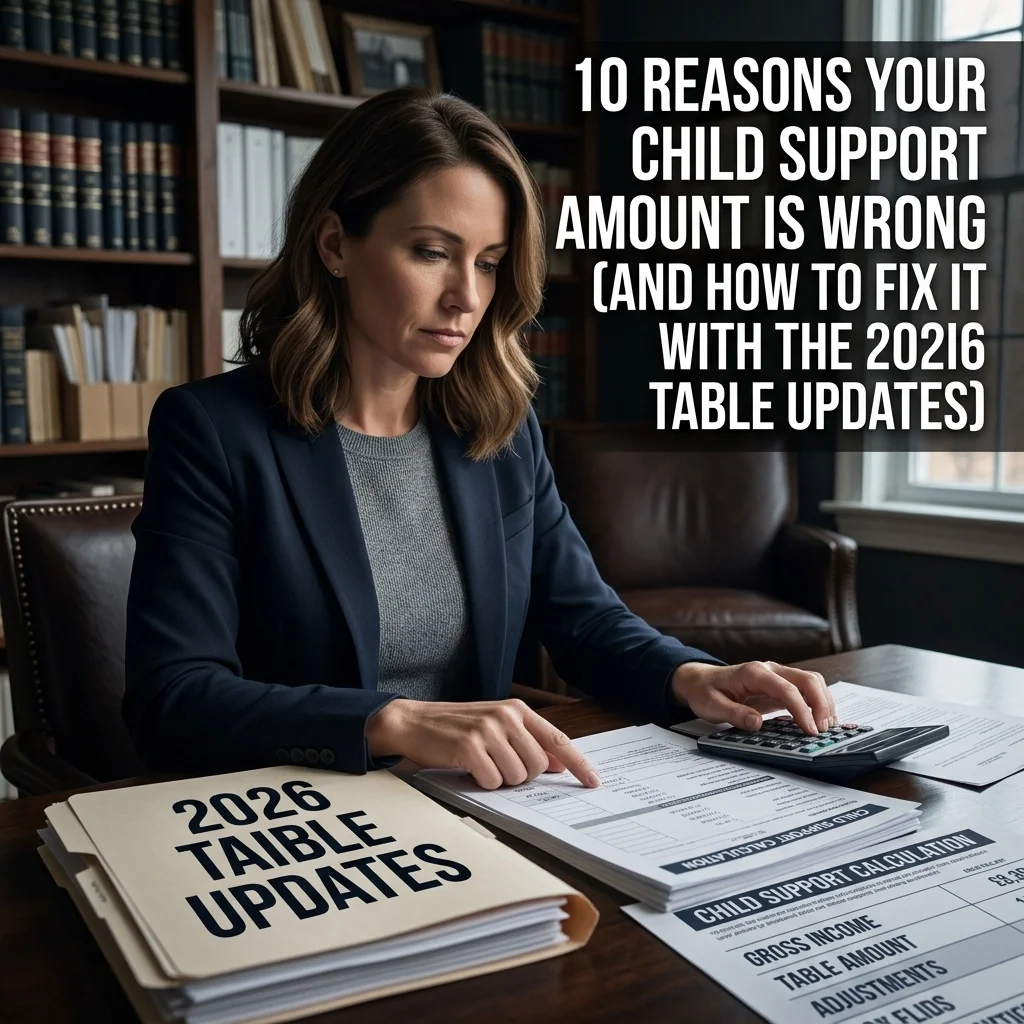 Professional legal team at OMNI LAW GROUP reviewing 2026 Federal Child Support Tables for a Brampton case.