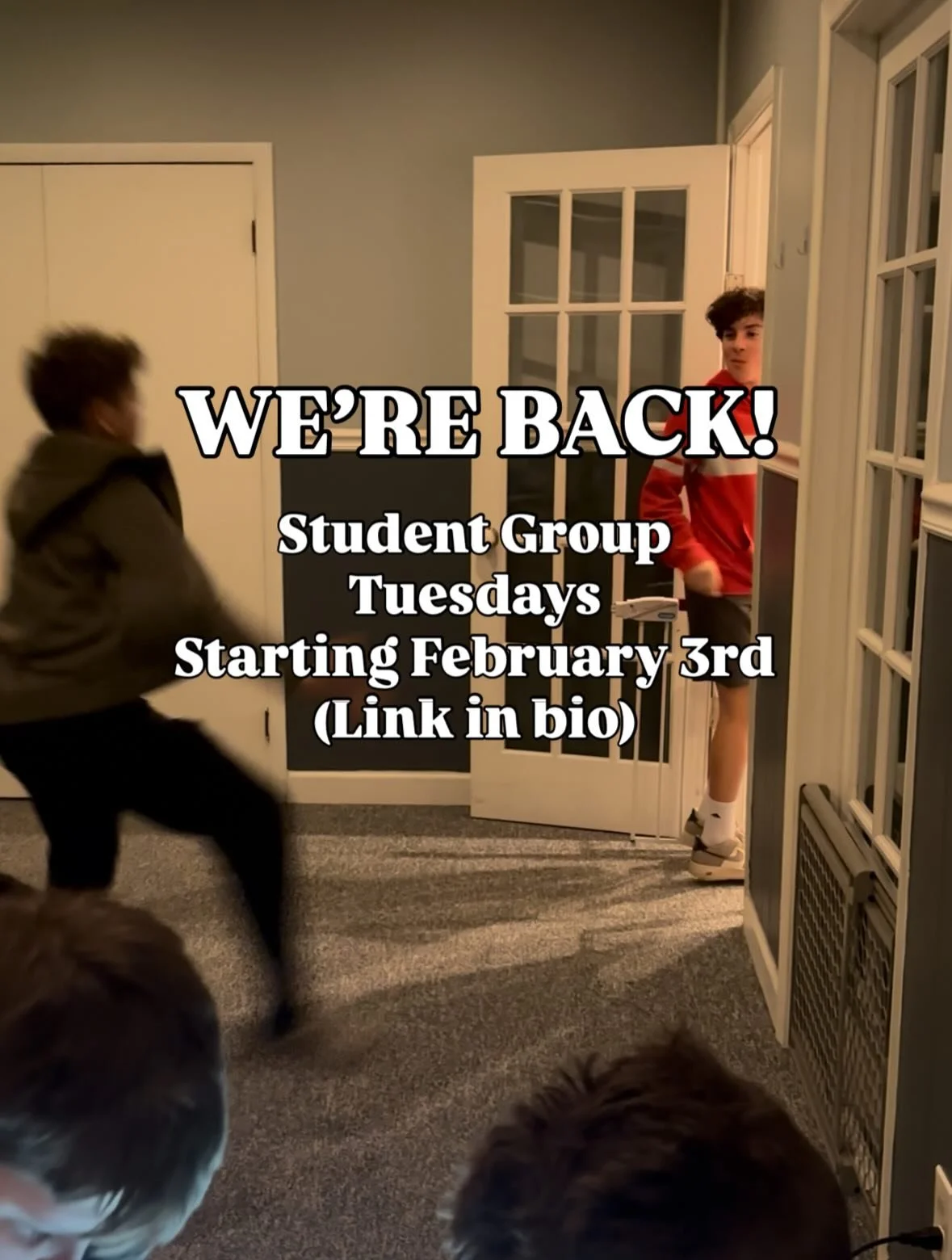 Yes, every photo of Student Group is blurry. Yes, it&rsquo;s because we are having way too much fun. 😅 We&rsquo;ll try better this year, so don&rsquo;t miss it: WE&rsquo;RE BACK, every Tuesday, starting February 3rd. 

If you have a student grades 5