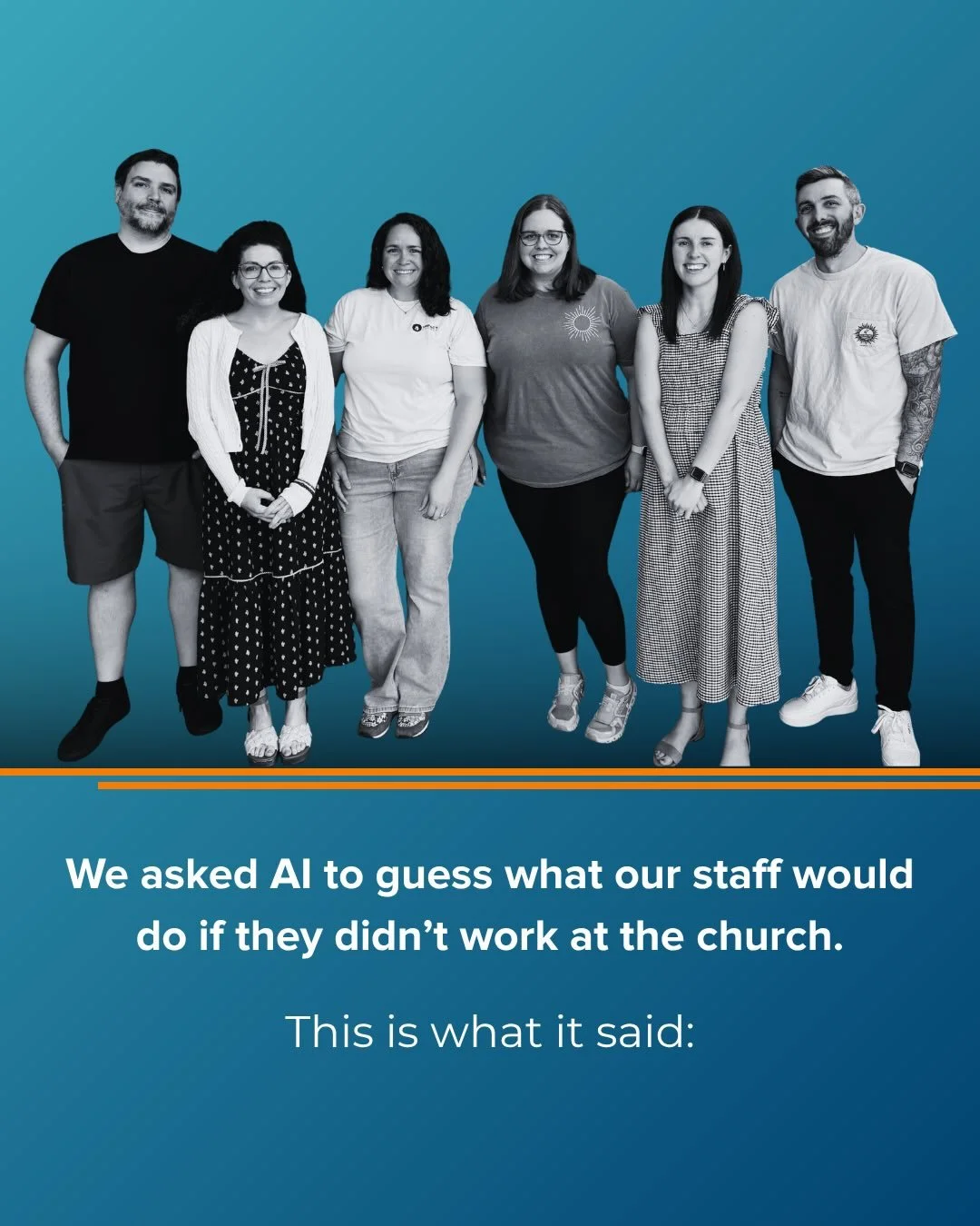 What happens when you ask AI to guess what our staff would do if they didn&rsquo;t work at Impact? You&rsquo;ll have to swipe to find out.