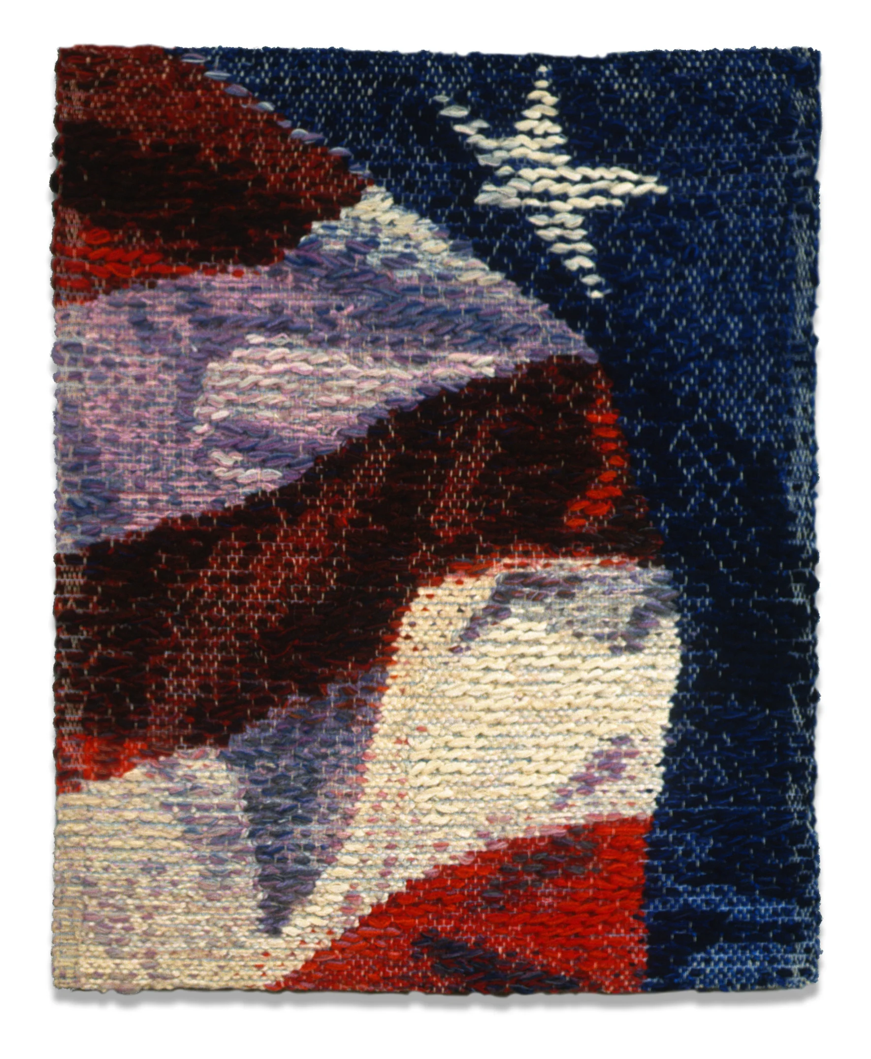 Study for Flags, 1981. Wool, linen, cotton, 26.5 x 21.5 in. Emigrant Institute, Växsjö, Sweden.
