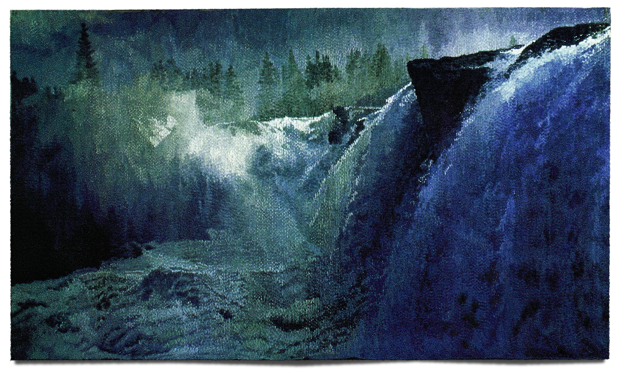 Waterfall (Ristafallet), 1986. Wool, linen, cotton, 104 x 174 in. Collection of Ringhals Nuclear Power Station, Väröbacka, Sweden.