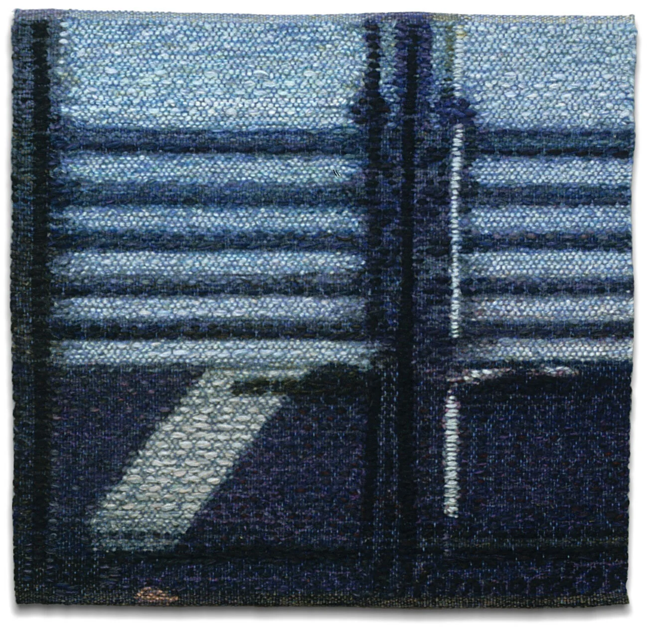 Blue Truck, 1999. Wool, linen, cotton, 30 x 31. Private collection.