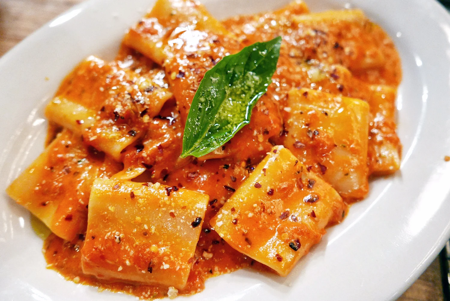 Paccheri in a Spicy Tomato Cream Sauce