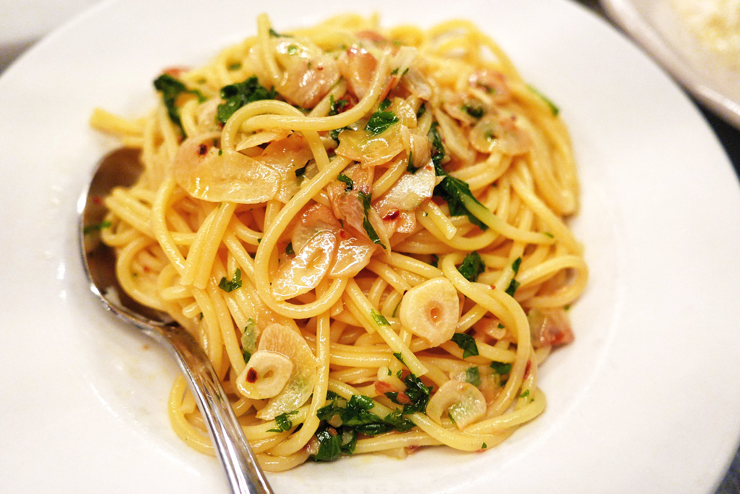 The Spaghetti Garlic, Oil Parsley and Peperoncino 