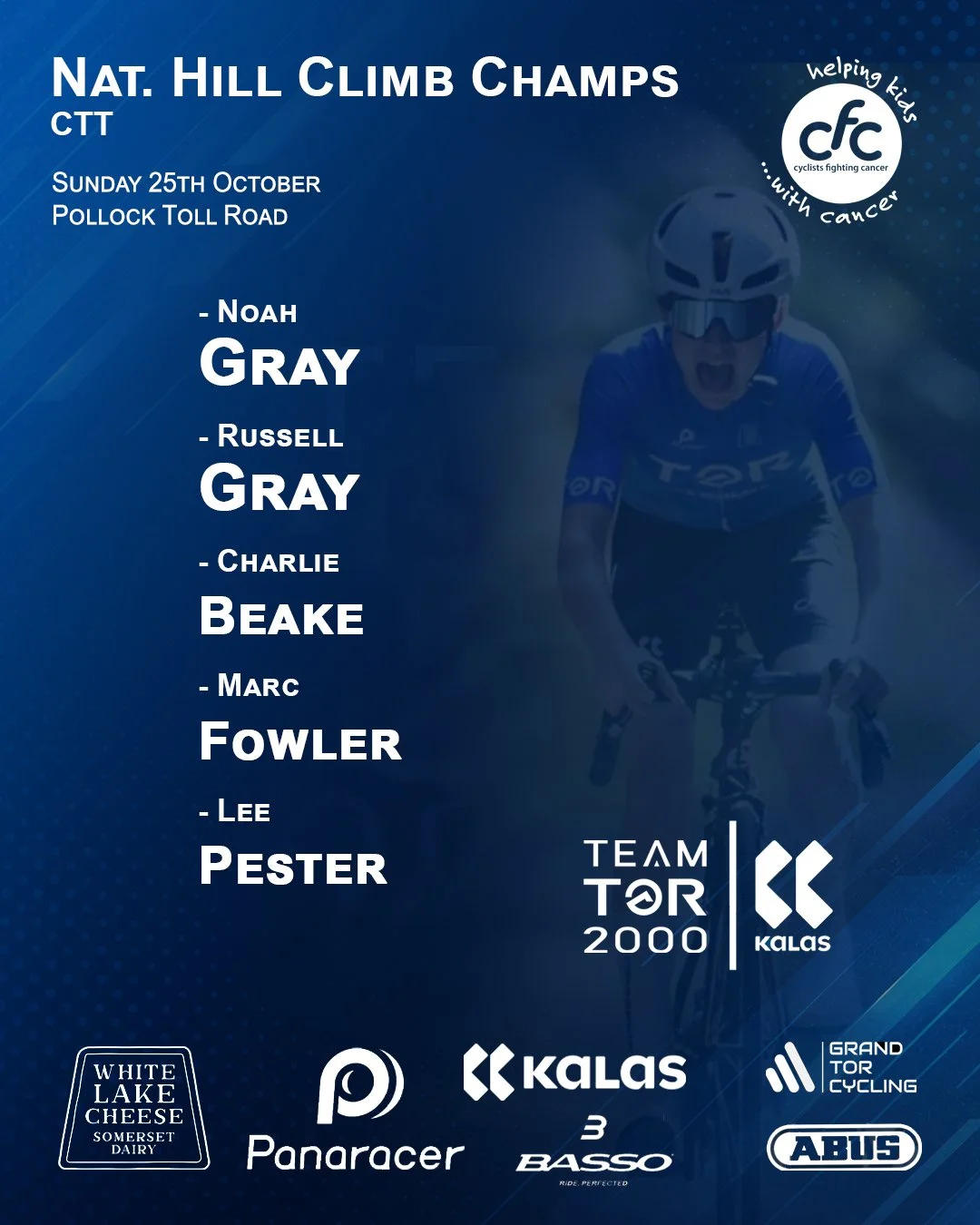GOOD LUCK to Tor crew endeavouring to take on the 4.1 mile climb of Pollock Toll Road in the @cyclingtimetrials National Hill Climb Championships.

#uphill #timetrial #yourridemadebetter