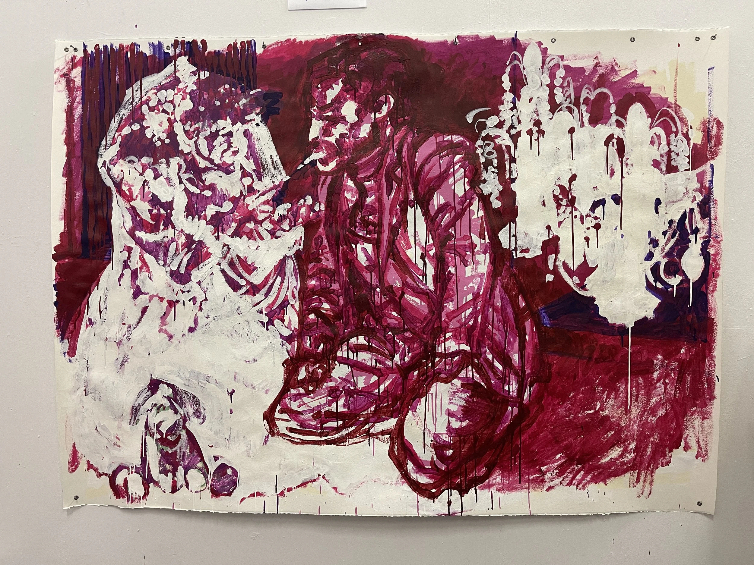 Bitter Honey, Acrylic on Paper, 52 H x 72 W inch, 2025