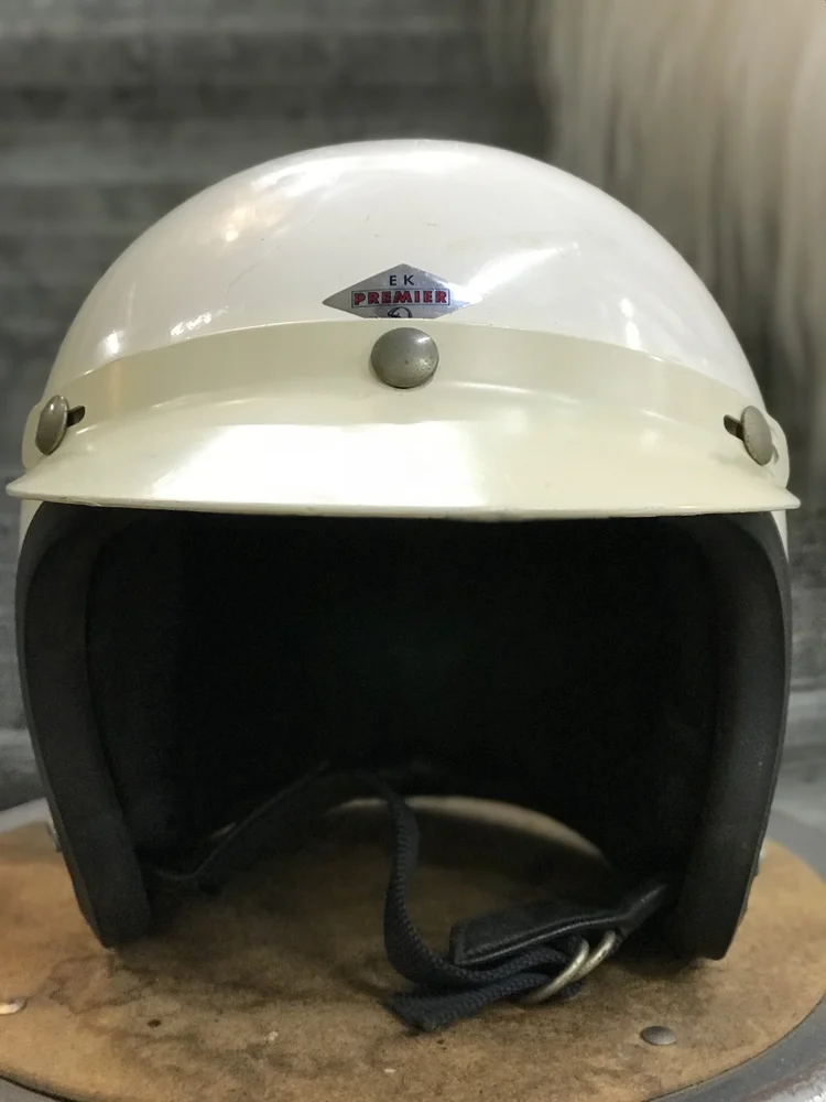 1968 White Motorcycle Helmet  American Vintage House