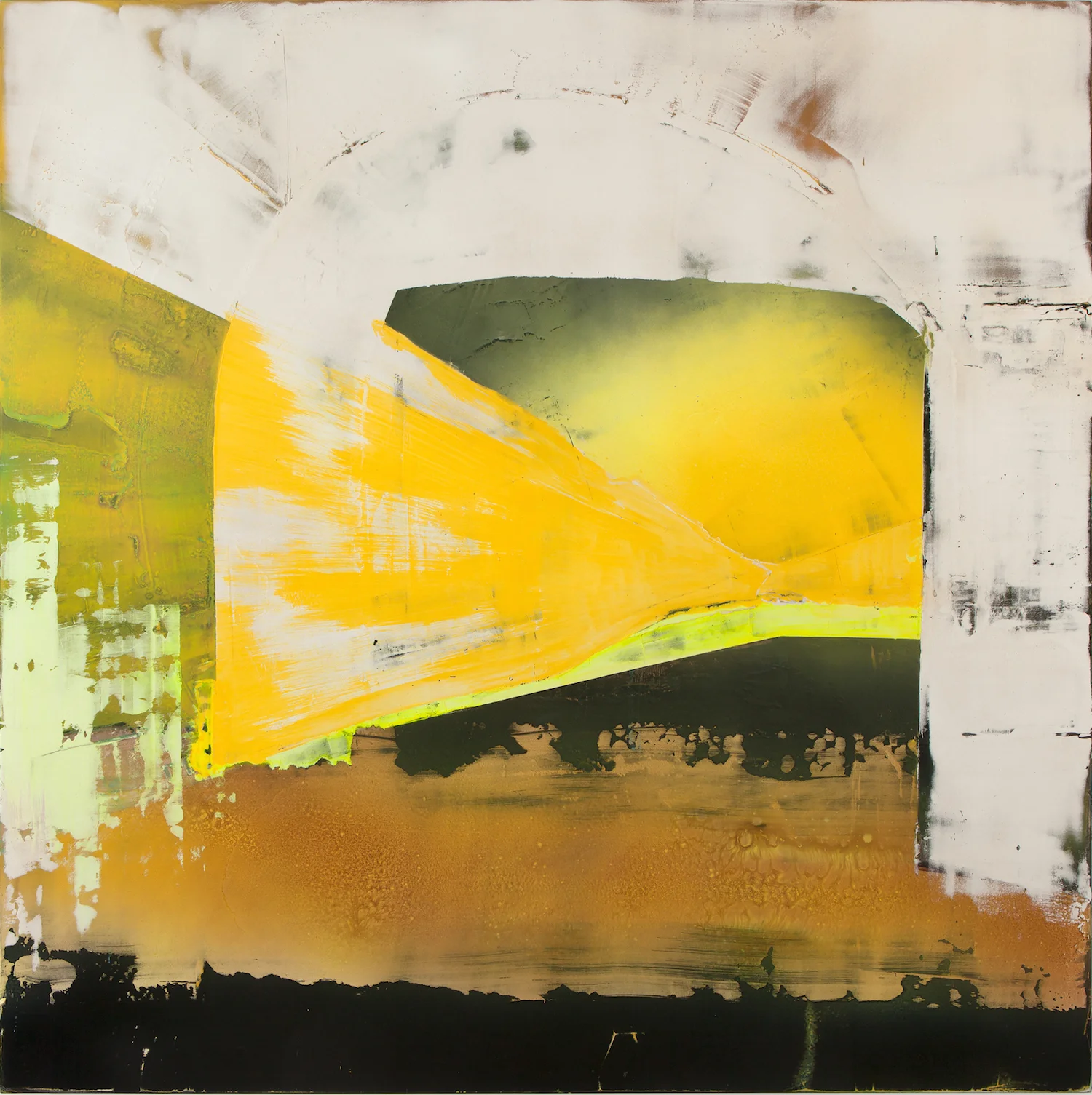 Rising Tone 45.5"x 45.5" / latex enamel, shellac, and joint compound on wood