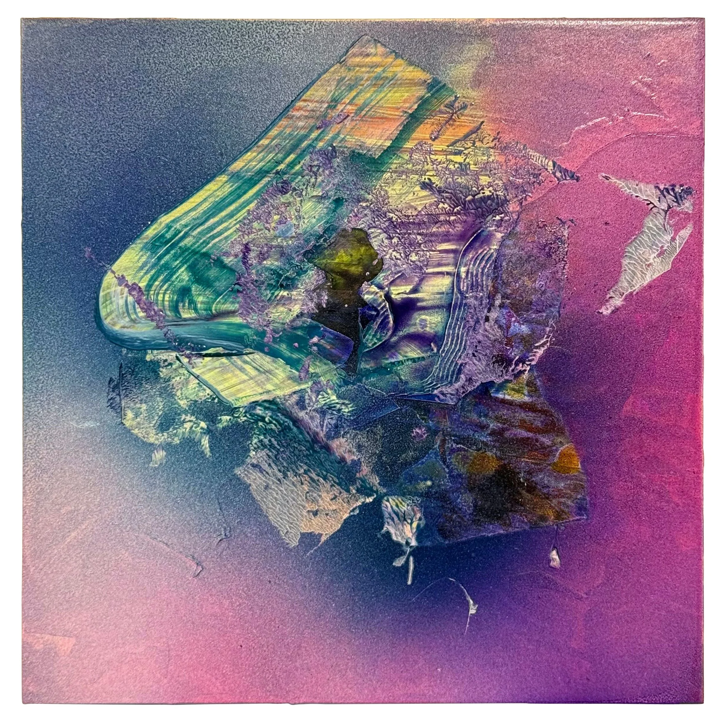   Buoyant  / 10”x 10" / acrylic and vinyl paint on wooden panel 