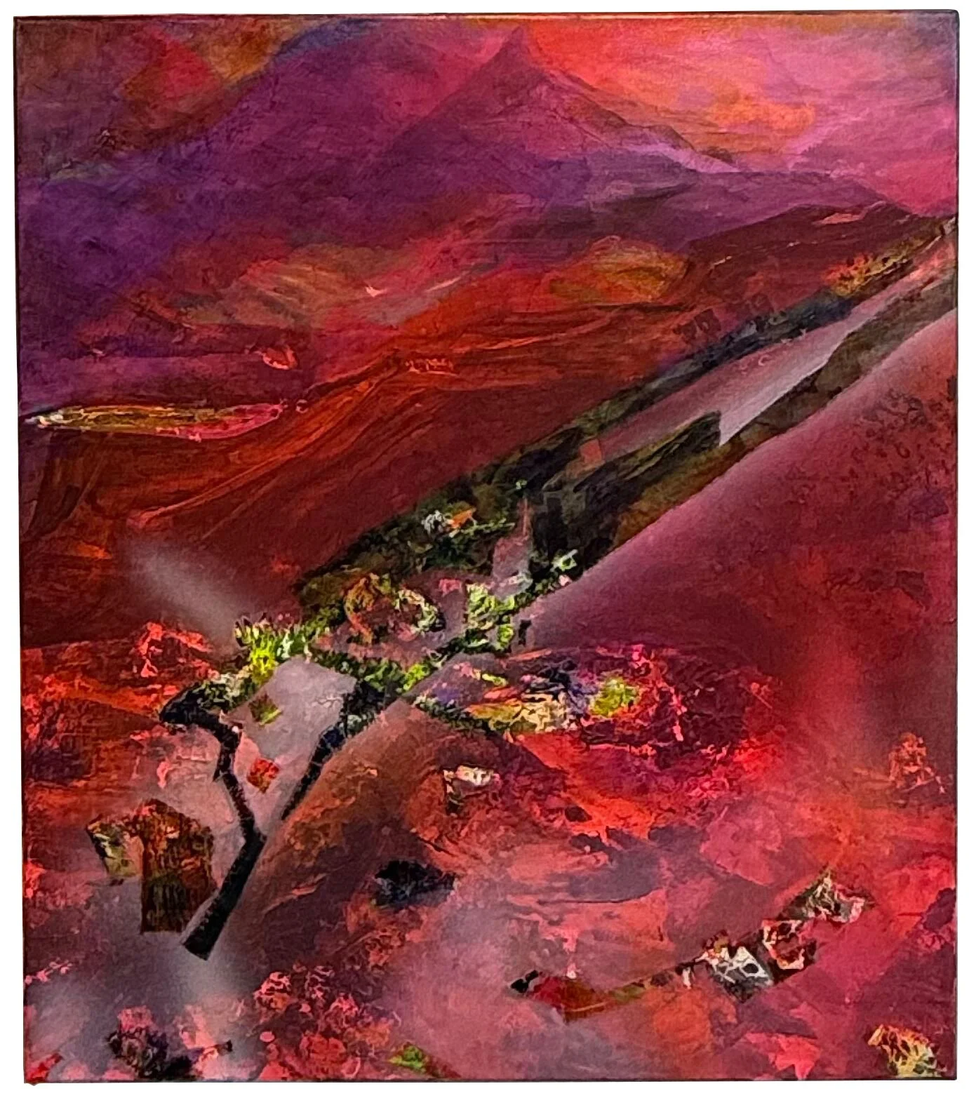   Parallax  / 32”x 28" / acrylic and vinyl paint on canvas 