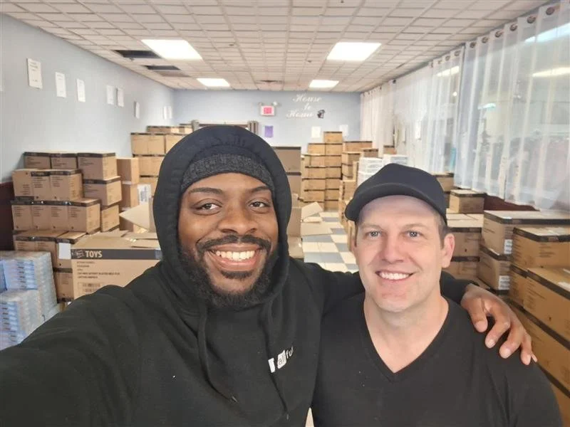 Wole with 02908 Merchant Collective member, Jeremiah Nash