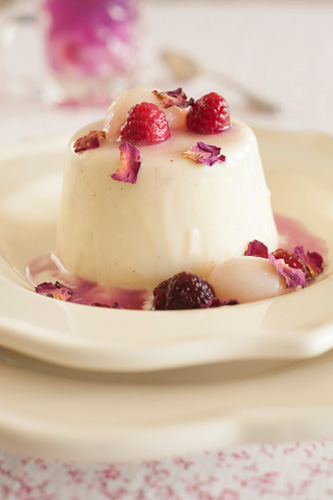 Rose and buttermilk panna cotta