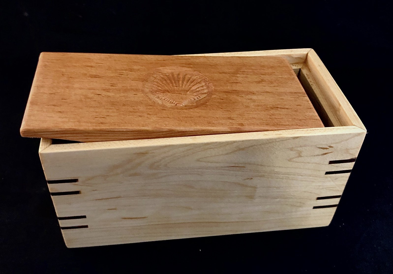 maple and douglas fir box w/cnc carved shell