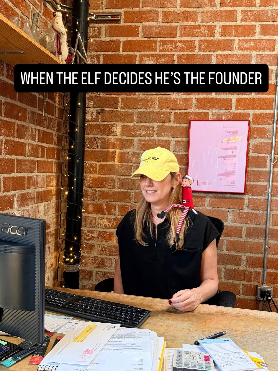 Breaking news: Elf on the Shelf has officially taken over The Laundry Truck LA office! 🎄