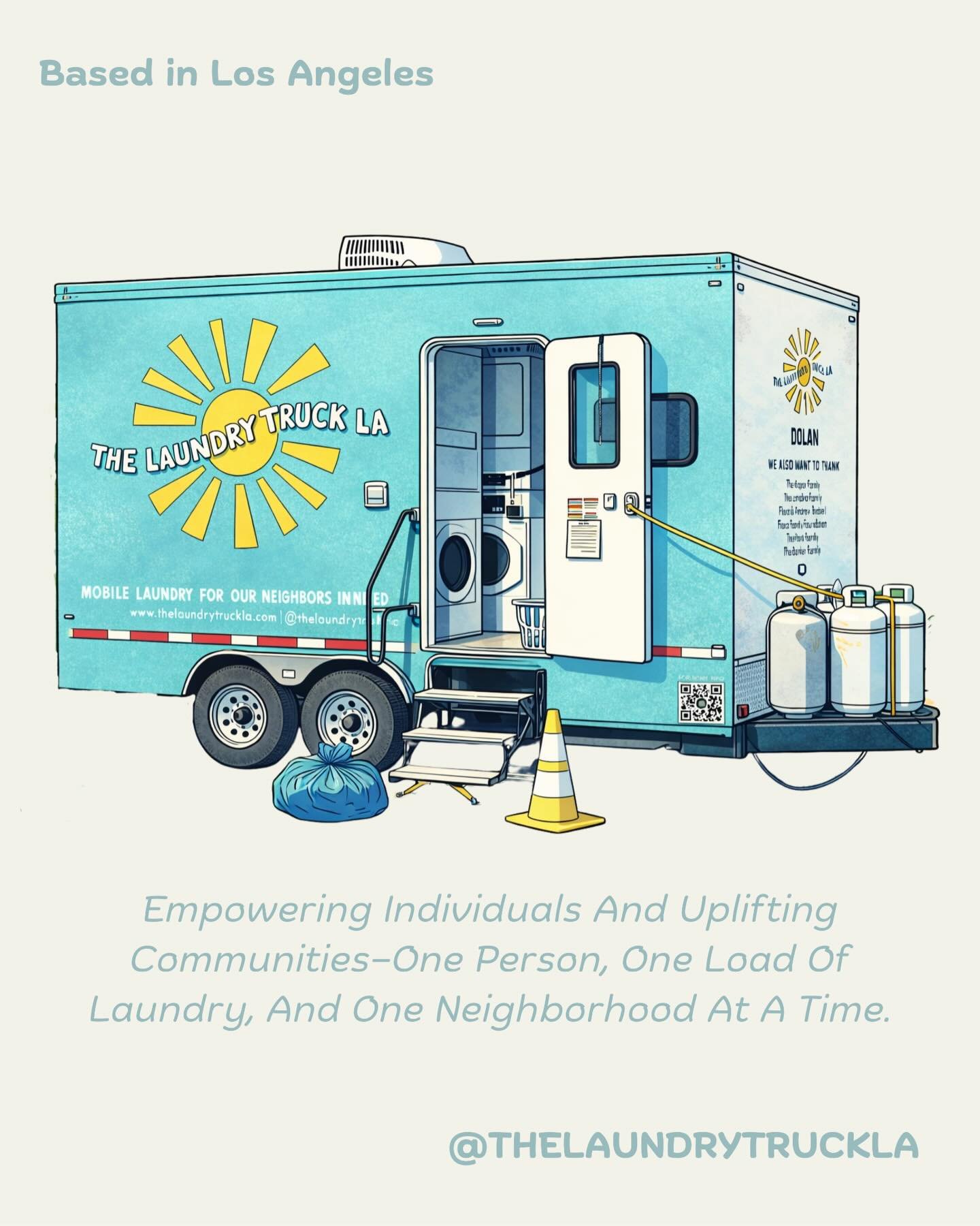 Empowering individuals and uplifting communities with dignity and care, one person, one load of laundry, and one neighborhood at a time. Since 2019, The Laundry Truck LA has been a Los Angeles based nonprofit providing free mobile laundry services ac