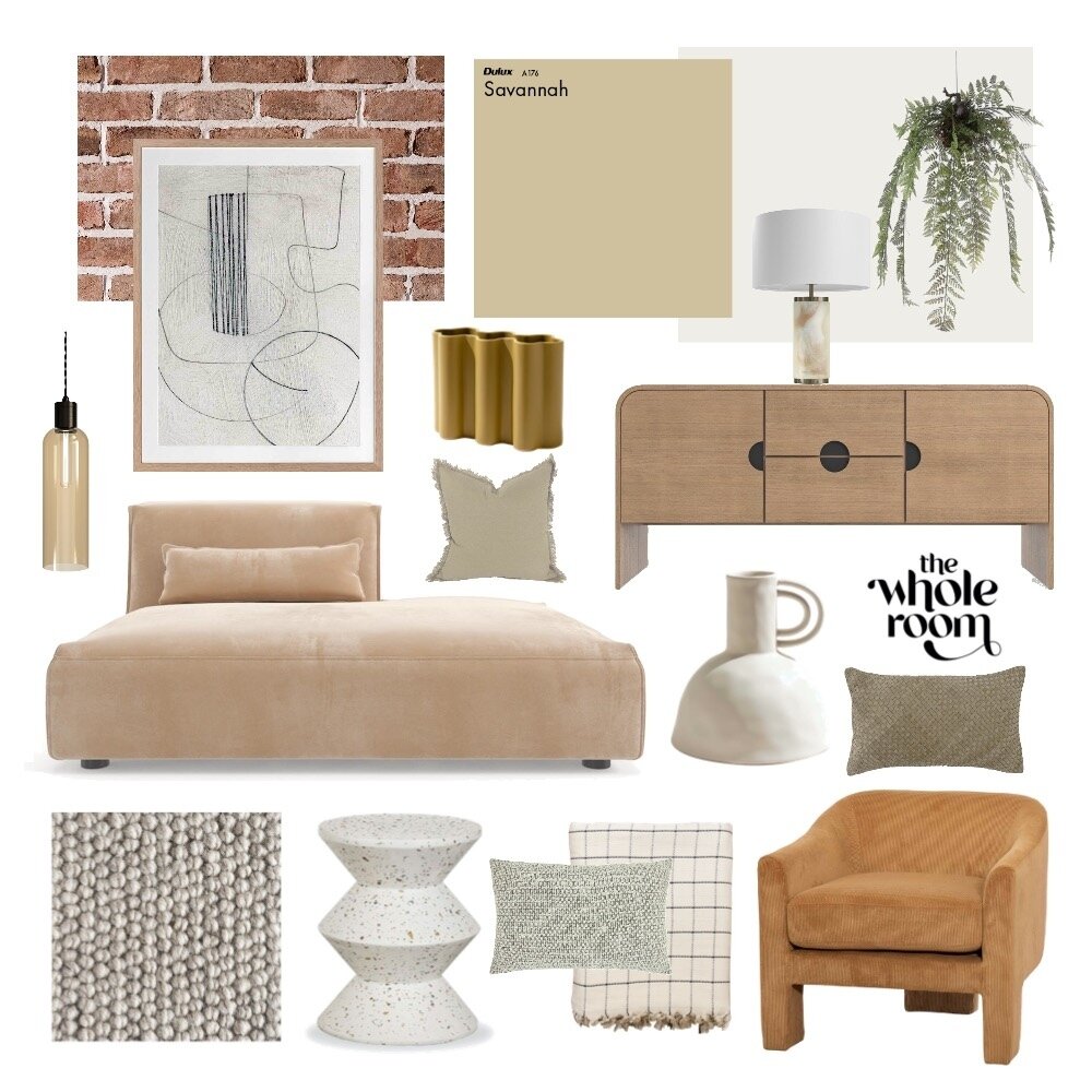 Moodboard Monday 🌻⁠
⁠
The trade fairs have been rolling on this weekend in Sydney Australia, and with it comes some fresh inspiration.⁠
⁠
What is your fav item from this moodboard ? 🤍⁠
⁠
Sofa, Buffet + lamp @brosadesign⁠
Occasional Chair @interiors