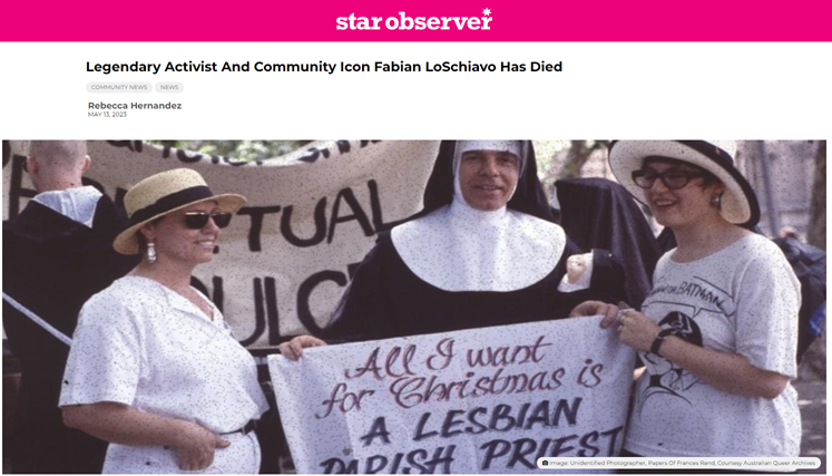 Star Observer: Legendary Activist And Community Icon Fabian LoSchiavo Has Died