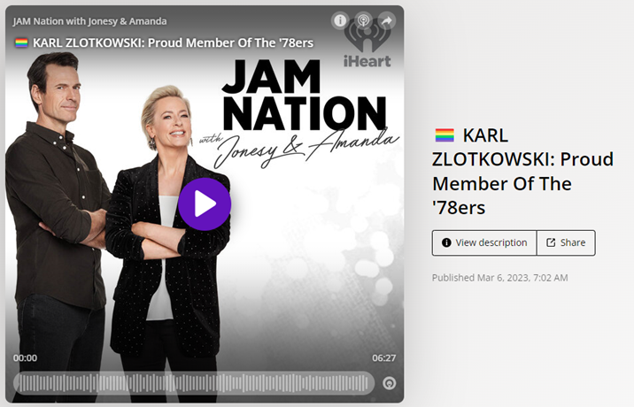 JAM Nation with Jonesy &amp; Amanda: Karl Zlotkowski - Proud Member Of The '78ers