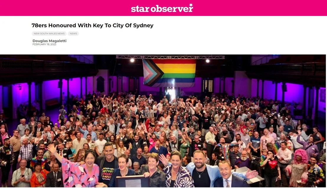 Star Observer: 78ers Honoured With Key To City Of Sydney