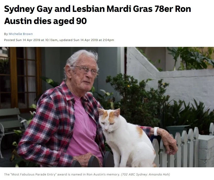ABC News: Sydney Gay and Lesbian Mardi Gras 78er Ron Austin dies aged 90