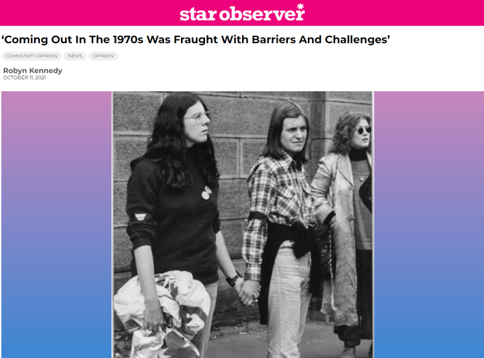 Star Observer: ‘Coming Out In The 1970s Was Fraught With Barriers And Challenges’