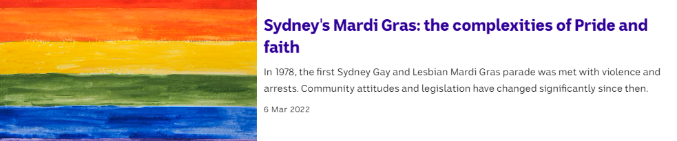 ABC RN: God Forbid: Sydney's Mardi Gras - the complexities of Pride and faith
