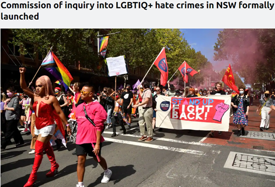 SBS: Commission of inquiry into LGBTIQ+ hate crimes in NSW formally launched
