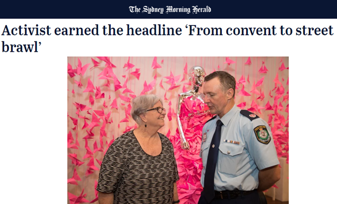 SMH: Activist earned the headline ‘From convent to street brawl’