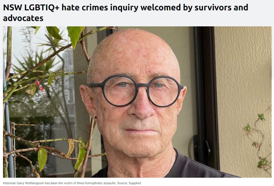 SBS: NSW LGBTIQ+ hate crimes inquiry welcomed by survivors and advocates