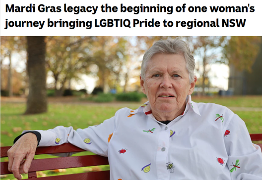 ABC News: Mardi Gras legacy the beginning of one woman's journey bringing LGBTIQ Pride to regional NSW