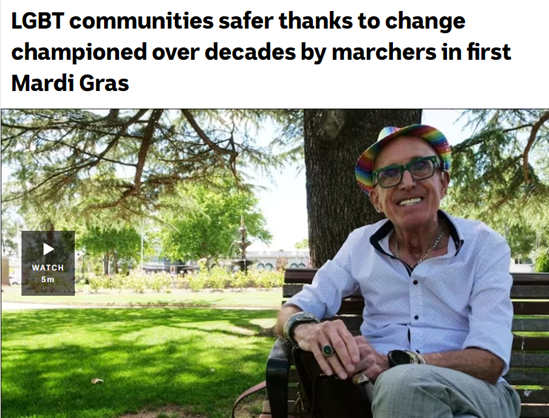 ABC News: LGBT communities safer thanks to change championed over decades by marchers in first Mardi Gras