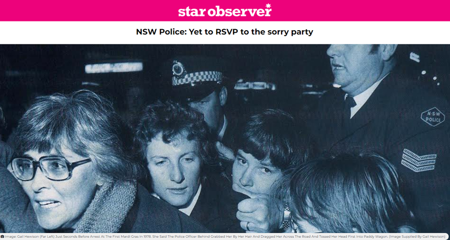 Star Observer: NSW Police - Yet to RSVP to the sorry party