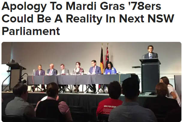 BuzzFeed: Apology To Mardi Gras '78ers Could Be A Reality In Next NSW Parliament