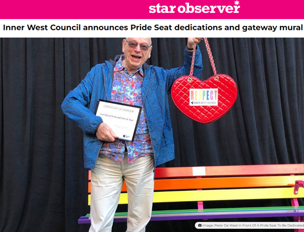 Star Observer: Inner West Council announces Pride Seat dedications and gateway mural
