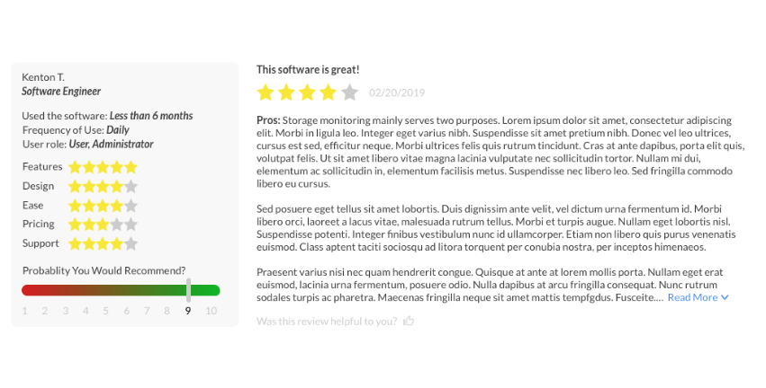 Redesigned Review Widget.