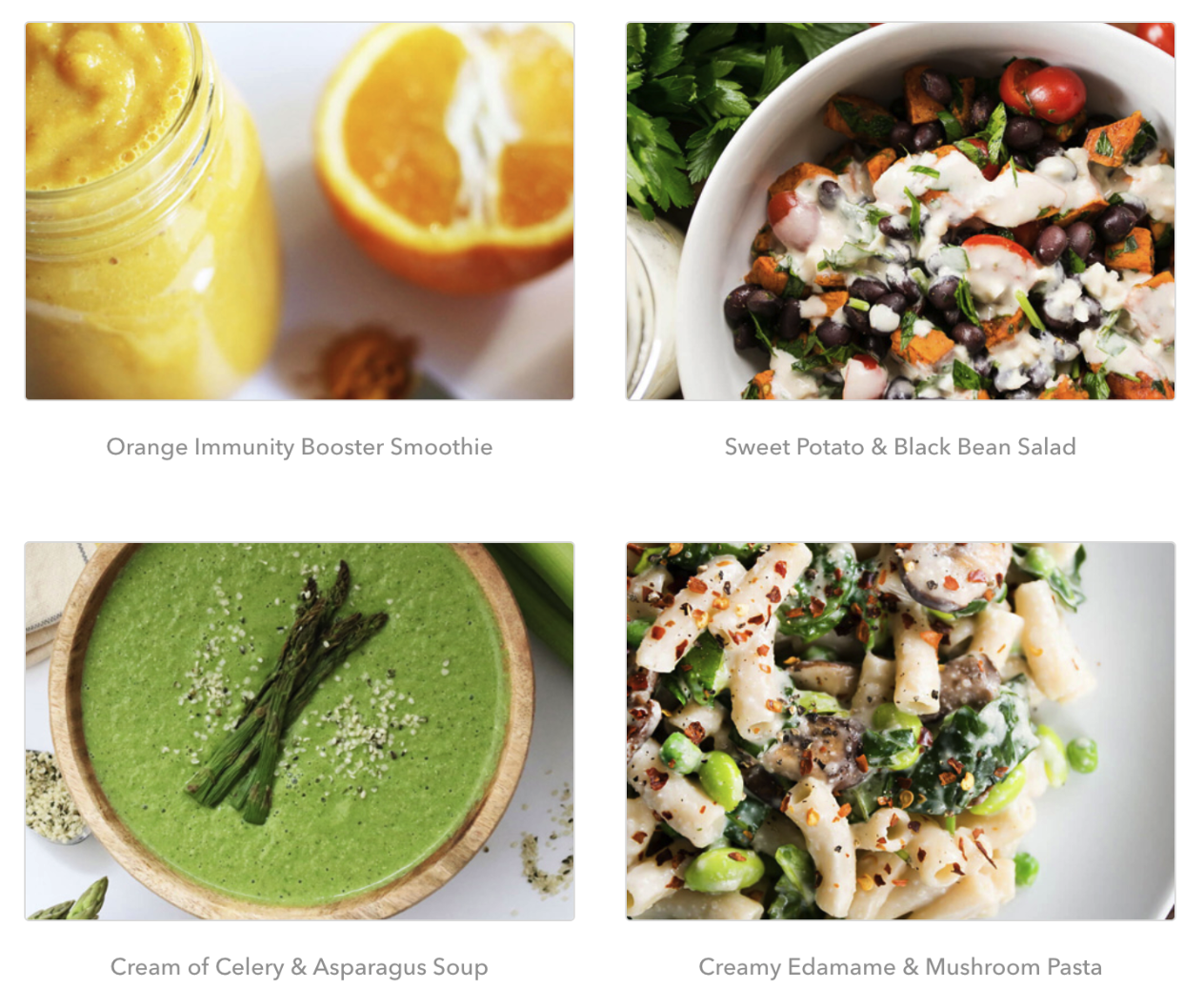 A sneak peak into some of the meals included.
