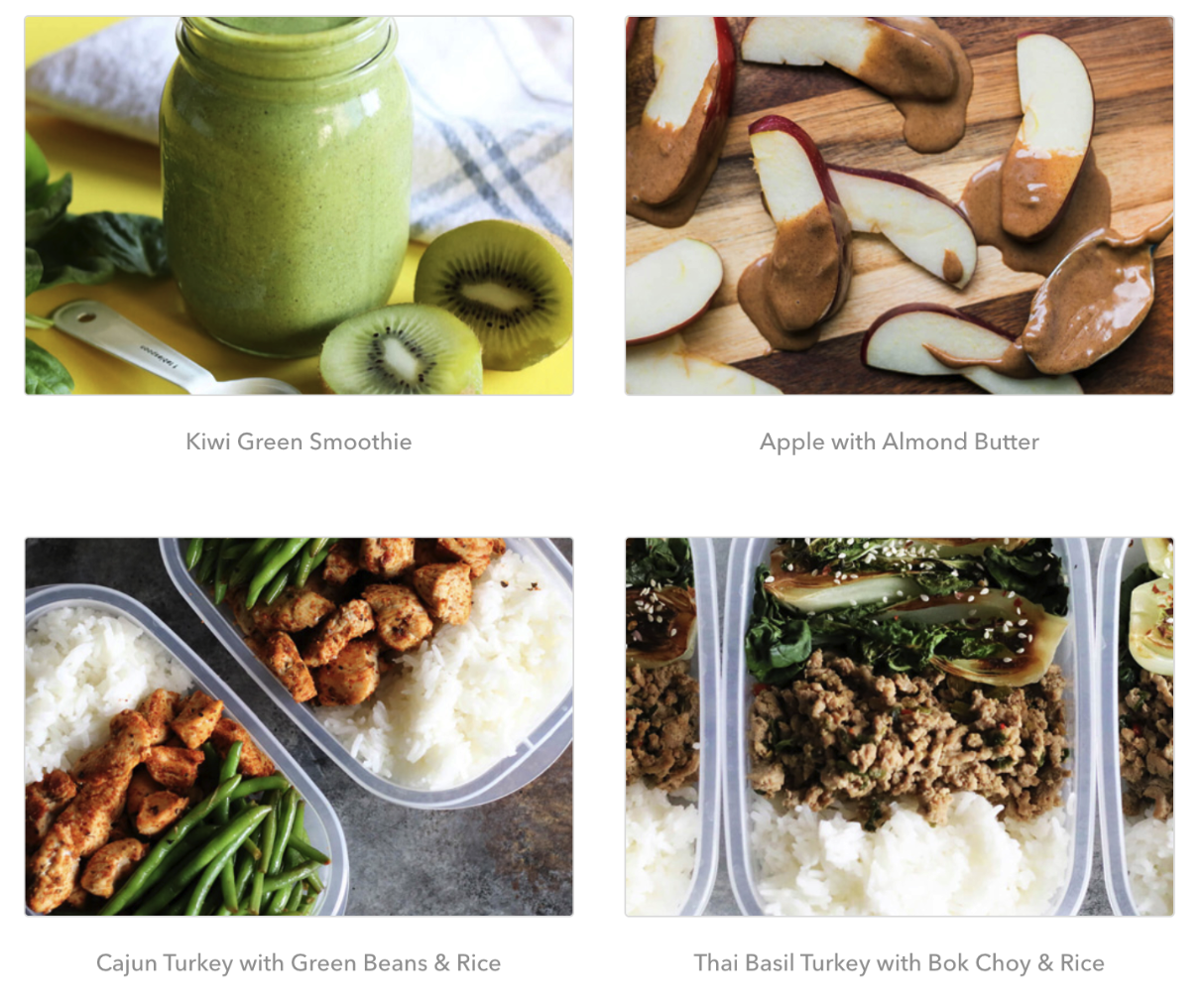 A sneak peak into some of the meals included.